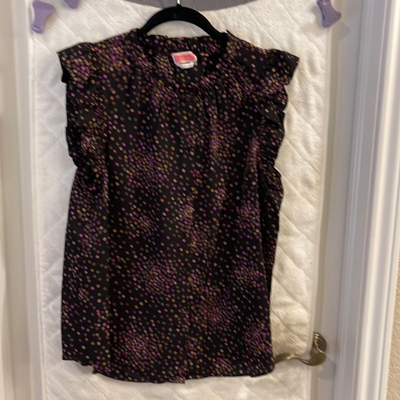 kate spade Tops - Kate Spade Black Multi Color Polka Dot Blouse